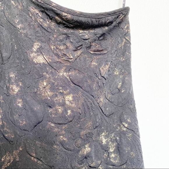 Forever 21 Black and Gold Textured One Shoulder Mini Dress Size Small - Picture 5 of 8